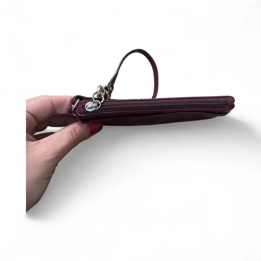 Glossy Burgundy Wristlet